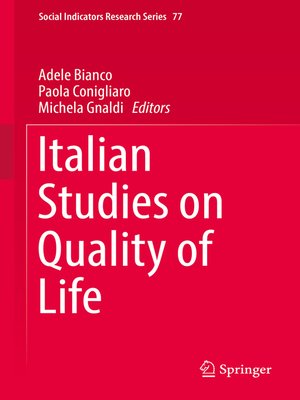 cover image of Italian Studies on Quality of Life